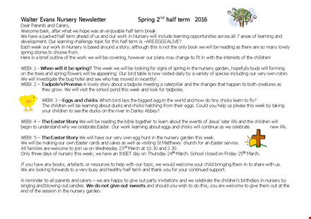 preschool newsletter template for children & nursery | customize easily template