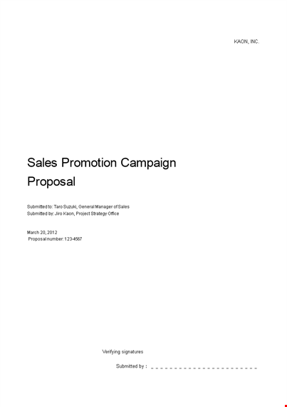 sales promotion campaign proposal template template