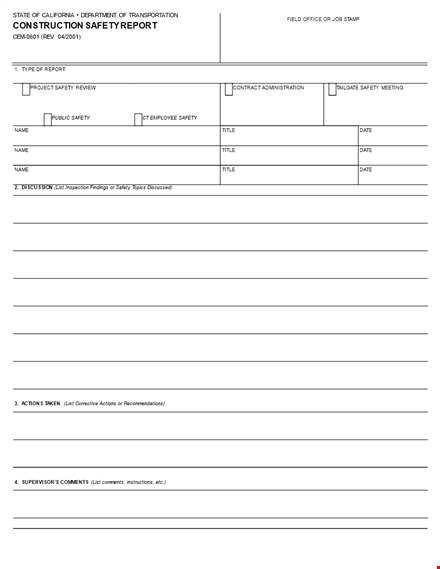 construction report template