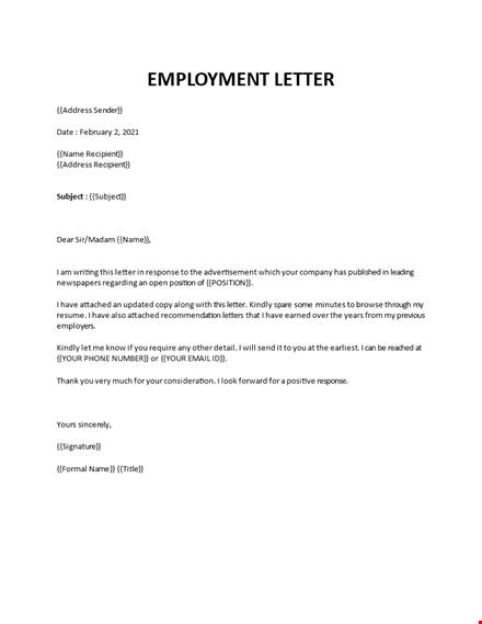 advertising cover letter template