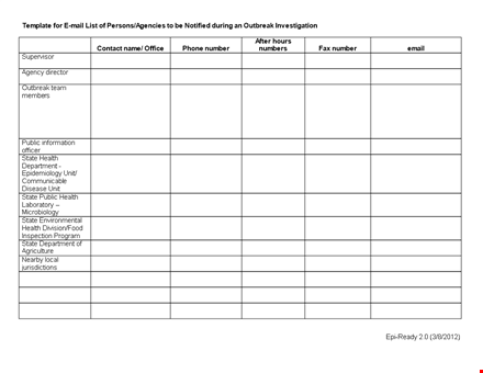 email list template for health: manage number, public, and state outbreaks template