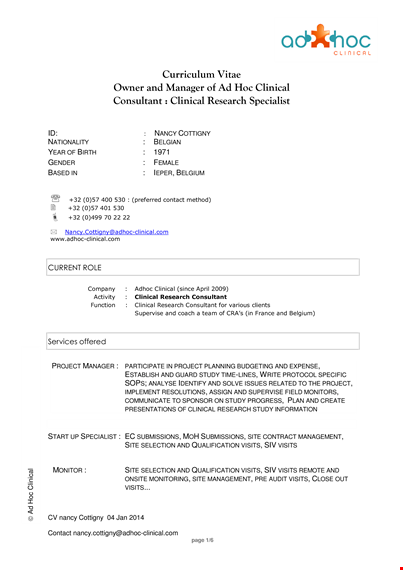 functional manager template