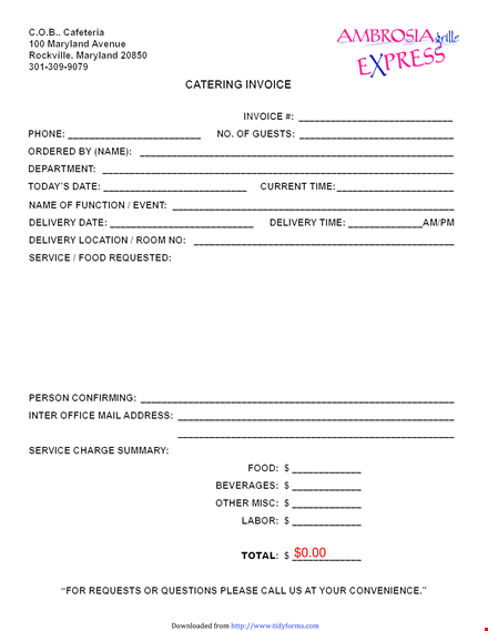 catering services template