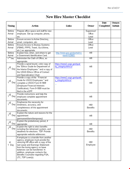 onboard your new hire with our comprehensive office-level checklist"|60 template