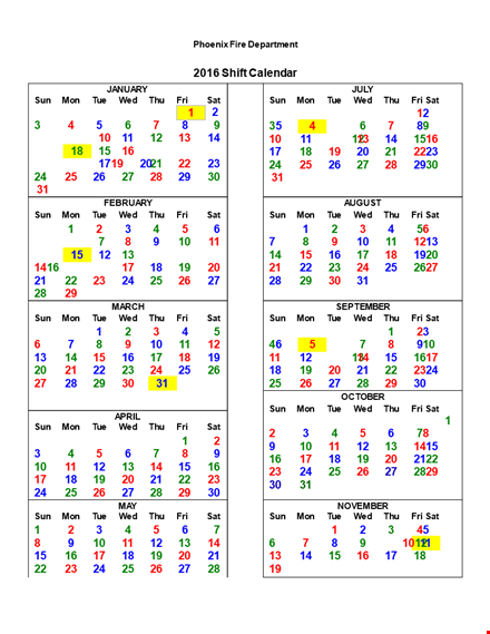 sample shift work calendar - free template | easy and efficient scheduling template