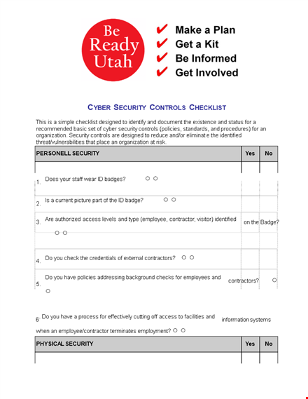 security audit checklist template - ensure information security and minimize impact template