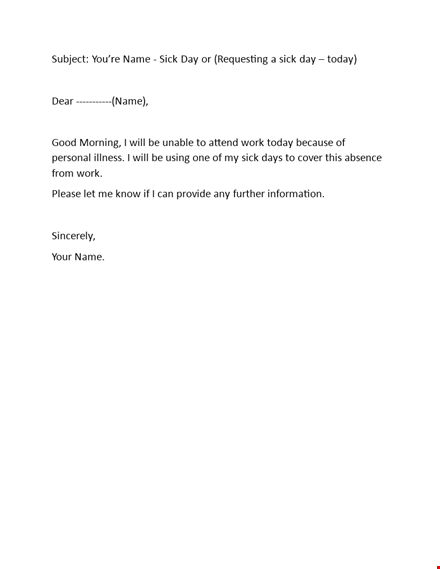 need a sick day? craft a professional sick leave email today template