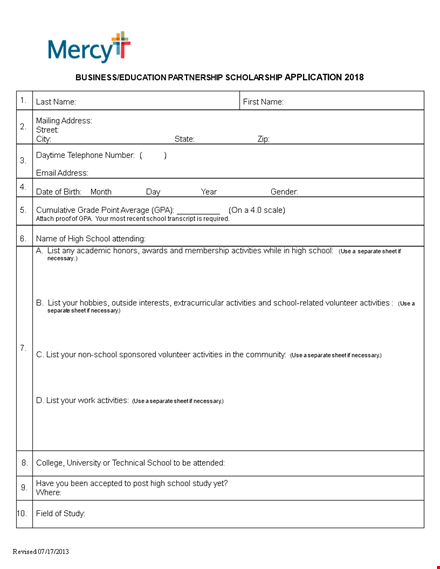 scholarship application template - apply for scholarships for school and business activities template