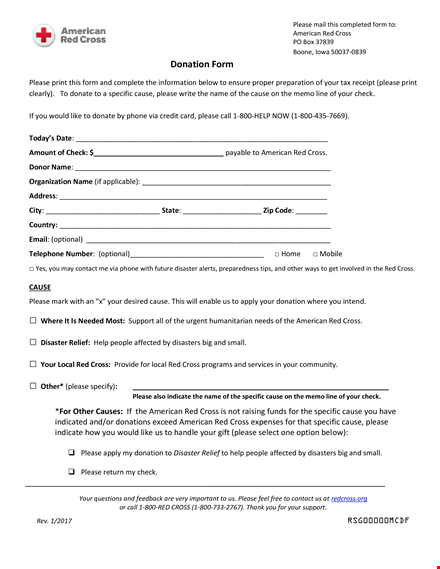 donation form template template