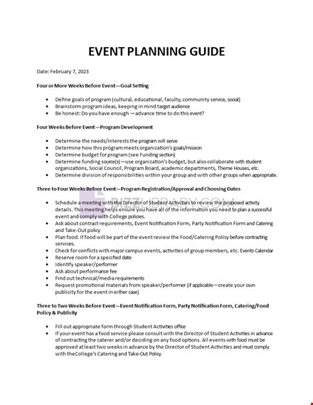 event planning guide template