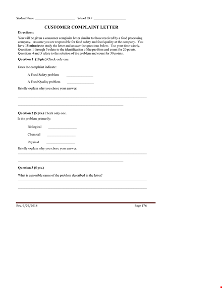 consumer complaint - pdf | resolve your letter, question, problem template