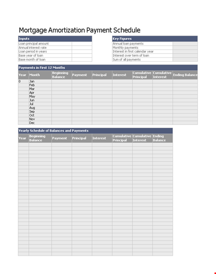 loan amortization template - calculate interest, principal, and payments template