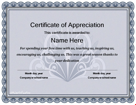 certificate of appreciation template | customize and print template