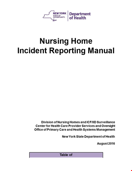 nursing home incident report template