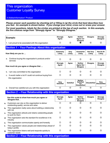 customer loyalty survey template - measure organization's customer loyalty agreement template