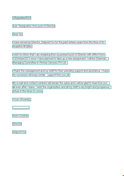 company directors resignation letter template template