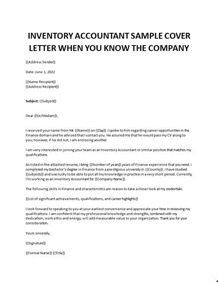 inventory accountant cover letter template