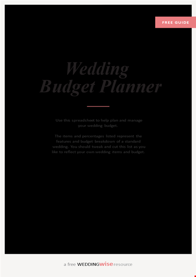 free wedding budget planner template