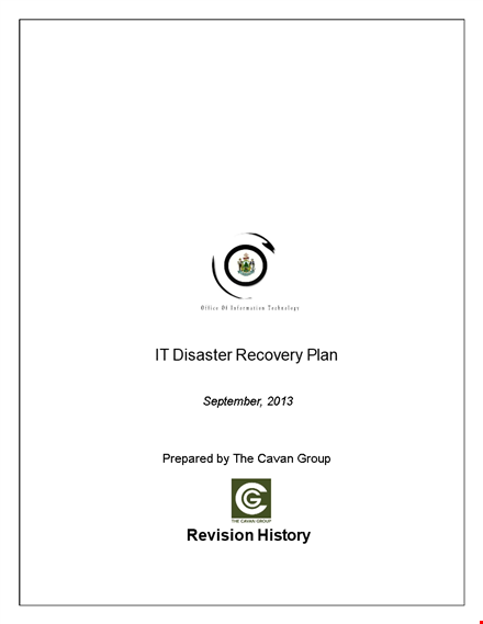 it disaster recovery plan example template