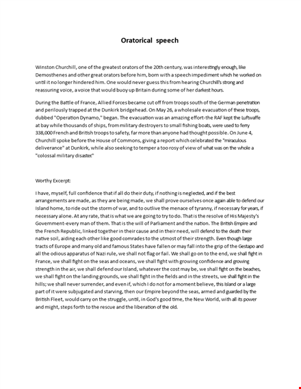 oratorical speech template