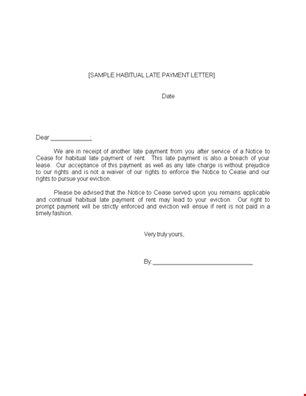 late rent notice template - stop habitual late payments template