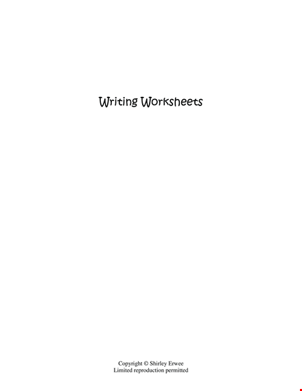 free printable preschool writing worksheets - limited copyright by shirley erwee for reproduction template