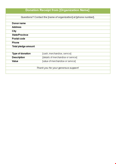 get organized with our donation receipt template template