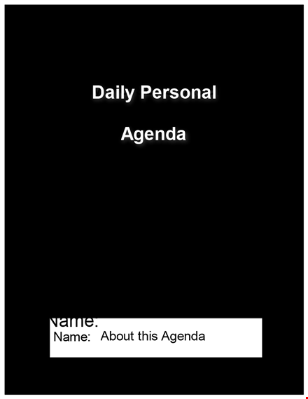 daily personal agenda template