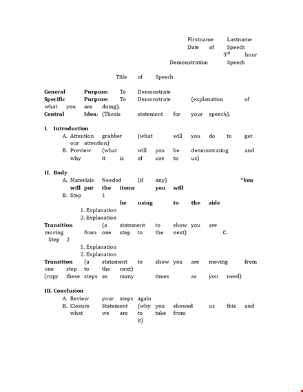 create a compelling informative speech outline: tips & examples for your next presentation template