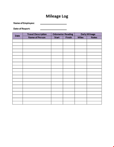 track employee mileage with our easy-to-use mileage log template