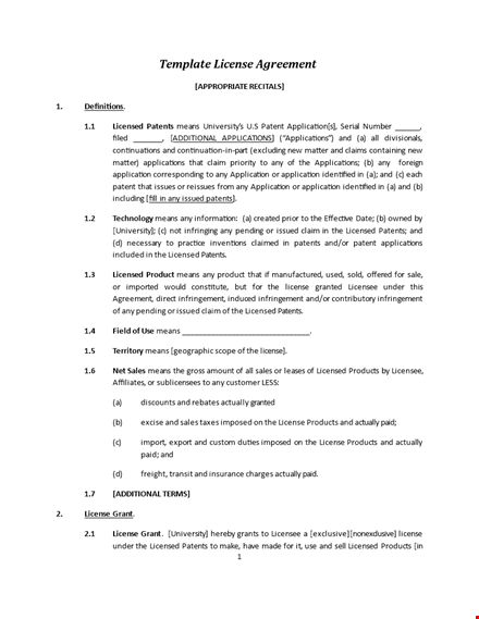 license agreement template - create a solid university agreement | licensor to licensee template