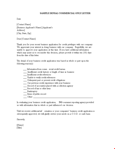simple rejection letter template