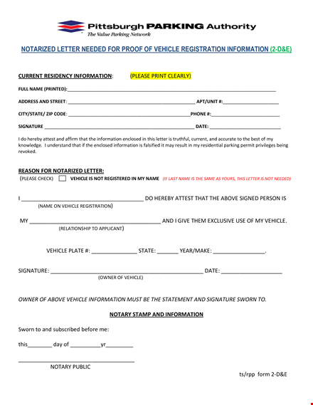 notarized letter template | create legal letters for vehicles & more template