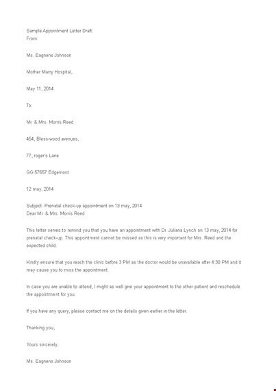 patient appointment reminder letter template template