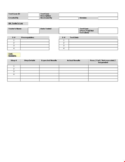 test case template - easily create structured and effective test cases template