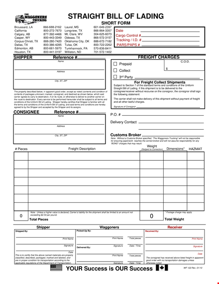 waggoner fillable waybill template