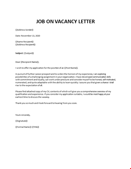 simple cover letter for job template