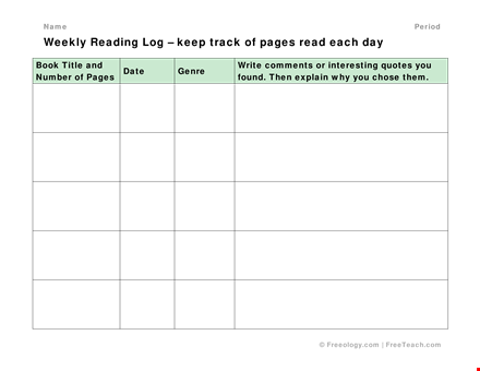 track your reading progress with our weekly reading log template template