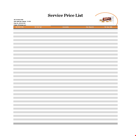 affordable services | customizeable price list template template