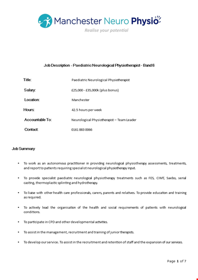 pediatric neurologist job description template