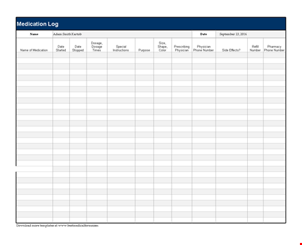 medication schedule template - keep track of your medication template