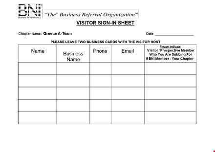 visitor sign-in sheet for easy tracking and safety template