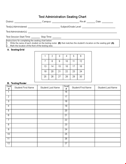 student seating chart template - organize your classroom with ease template