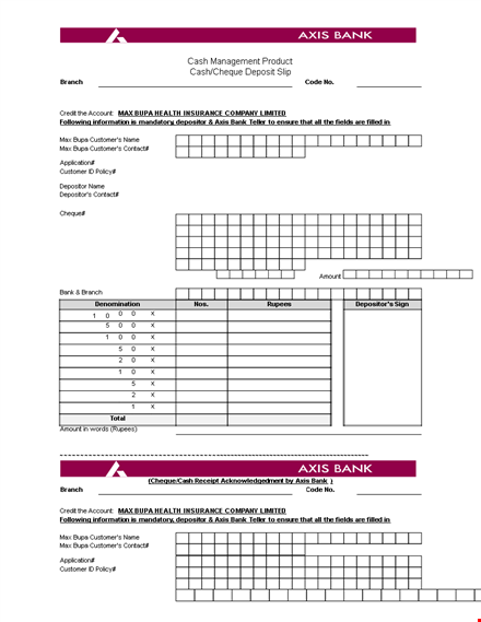 deposit slip template - simplify your banking process with a customizable deposit slip template template