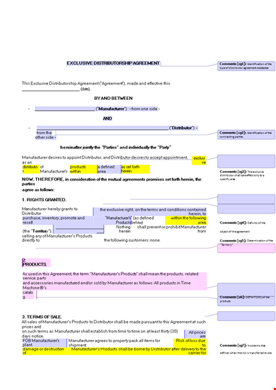 distribution agreement: connecting manufacturers and distributors for efficient product distribution template