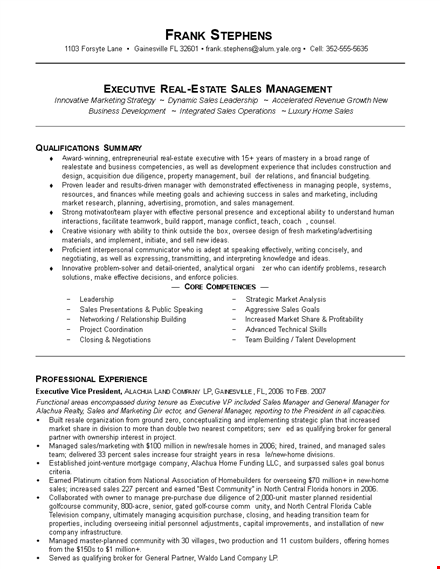 real estate sales manager resume template
