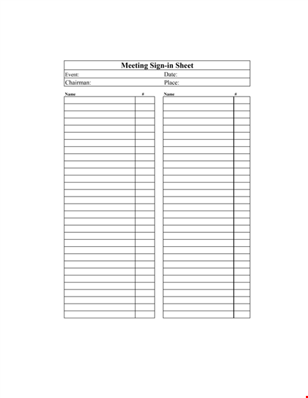 meeting sign-in sheet template