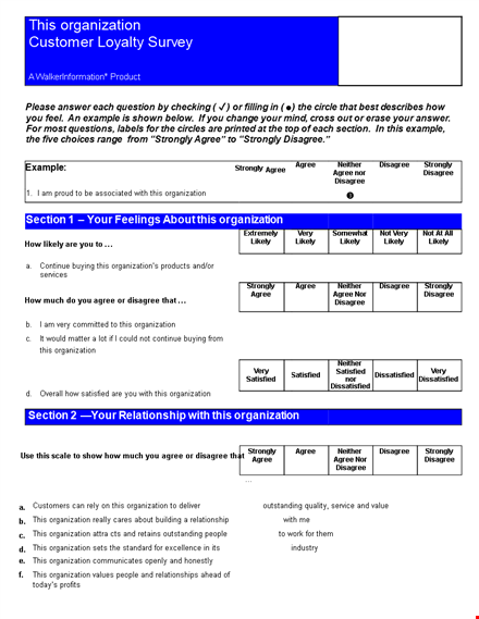 customer loyalty survey template template