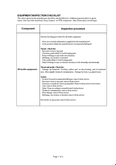 equipment inspection checklist template - streamline your service with checklists for damage removal template