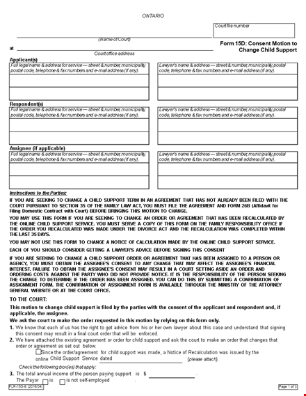 child support agreement - support, child, witness, consent template
